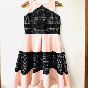 GB Kids Girl's Size 10 Party Dress Hi-Low Hem Pink & Black Lace